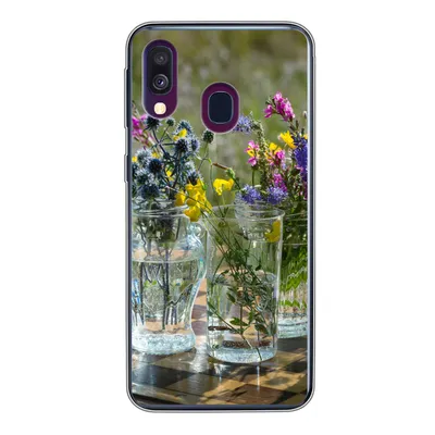 Produktbild von MuchoWow® Handyhülle Schutzhülle Hülle für Samsung Galaxy A40 Vase - Blumen - Farben Silikon Softcase Handy Hülle - Handy-Tasche