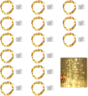 Produktbild von 15 Mini-Lichterketten mit Batterien – 2 Meter, 20 kleine LEDs