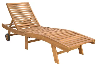 Image de Chaise longue vidaXL en bois de teck massif marron
