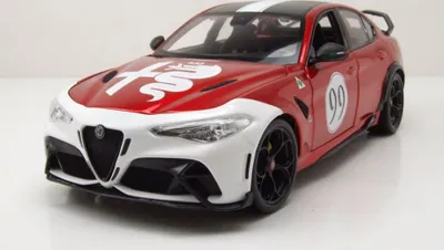 Produktbild von bburago 1:18 Alfa Romeo GIULIA GTAm 2020 #99 RACING 2020 - ALFA RED WHITE