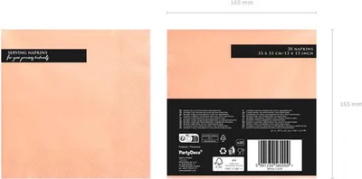 Produktbild von Servietten 33x33cm apricot, 20 Stück