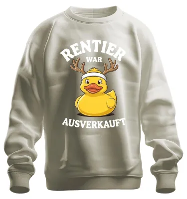 Zdjęcie produktu dla Bluza z kapturem „Renifer” – wyprzedana, świąteczna, z motywem gumowej kaczki, zabawny prezent, uni , kolor naturalny, rozmiar M