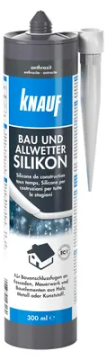 Produktbild von Knauf Bau & Allwetter Silikon, Abdichten von Fugen, 300 ml, anthrazit