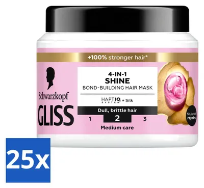 Produktbild von 25 x Gliss Liquid Silk 4-in-1 Haarmasker - 400 ml - Vorteilspackung - 25 Stücke