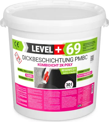 Produktbild von Bitumen Dickbeschichtung 2K Polystyren Keller Fundamente 30L Abdichtung LEVEL+69