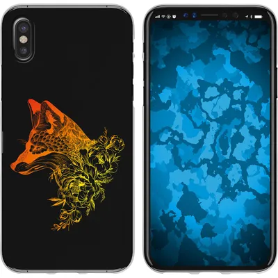 Produktbild von PhoneNatic Case kompatibel mit Apple iPhone X / XS Silikon-Hülle Floral Fuchs M1-2