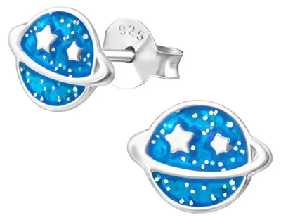 Produktbild von Kinder-Ohrstecker: 925 Silber Ohrringe „Planet“