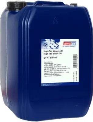 Produktbild von EUROLUB SYNT 5W-40 20 Liter Motoröl Motorenöl Longlife-01 229.3 A40 RN0700 RN0710 502 00 505 00 226.5 9.55535-M2 LL-B-025 Öl