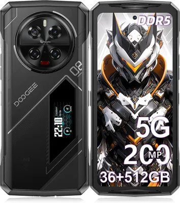 Produktbild von DOOGEE V40 Pro Outdoor Handy 5G 36GB+512GB Android 14 Outdoor Smartphone mit 1.47" Rear Screen, 4nm D7300 CPU, 200MP 6.78" FHD+120Hz, 8680mAh, Silber