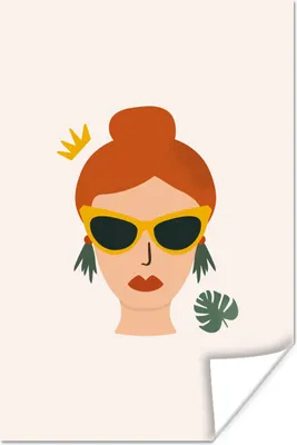 Produktbild von MuchoWow® Poster Frau - Krone - Sommer 80x120 cm - Papierdruck
