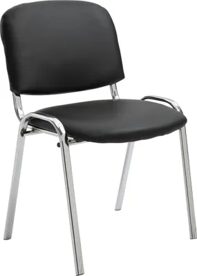 Produktbild von CLP Stuhl Ken Chrom Kunstleder stapelbar und mit modernem Design schwarz