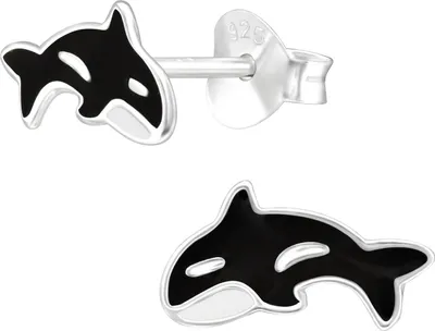 Produktbild von Orca Ohrstecker Ohrringe Killerwal 925 Sterling Silber Schwertwal