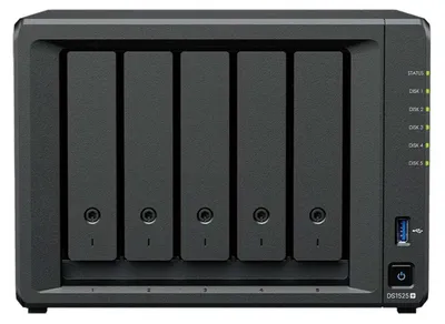 Produktbild von Synology DiskStation DS1525neo+ NAS Desktop AMD Ryzen V1500B 4 GB DDR4 0 TB Synology DSM Schwarz