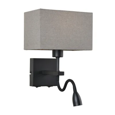Immagine prodotto di Applique moderna NORTE nero-grigio 2xE27x60W in tessuto, dimensioni: 29x19x19 cm, IP20, Italux