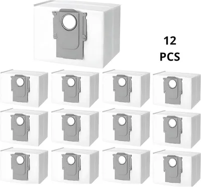Productafbeelding van PolkaHome® 12 Stuks stofzuigerzakken geschikt voor Roborock Q5 Max+, Q5 Pro+, Q8 Max+, Q7 Max+, S8+, S8 Pro Ultra, S7 Pro Ultra, S7 MaxV