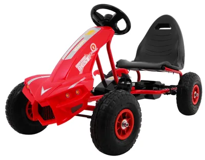 Obrázek produktu pro Šlapací motokára Champion pro děti 3+ Červená + Nafukovací pneumatiky + Nastavitelné sedadlo + Ruční brzda
