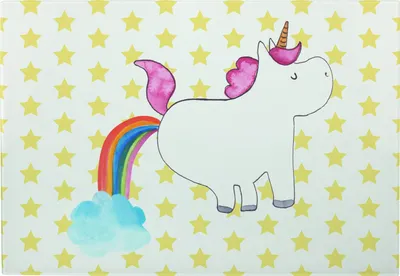 Produktbild von Mr. & Mrs. Panda Schneidebrett Einhorn Pupsen - Weiß - Geschenk, Unicorn, Freundin, Hackbrett, Frühstücksbrett, Spaß, Regenbogen, Lustig, schneidbrett, jausenbrett