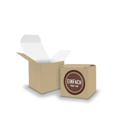 Produktbild von SET Enfach nur so (Motiv17) 24x Faltschachtel Würfel 5cm BRAUN + Sticker