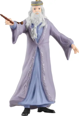 A figurine of Dumbledore holding a wand.