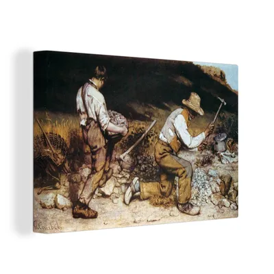 Zdjęcie produktu dla OneMillionCanvasses® - Obrazy na płótnie - 150x100 cm, Kamieniarze - Obraz Gustave'a Courbeta, Dekoracja ścienna z nadrukiem