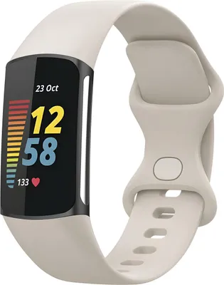 Productafbeelding van imoshion Siliconen bandje voor de Fitbit Charge 5 / 6 - S - Beige