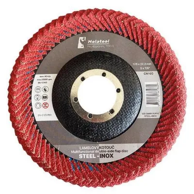 Produktbild von Doppelseitige Lamellenschleifscheibe Molatool Keramik 125 mm P60