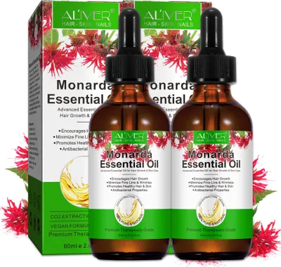 Produktbild von Bergamotteöl Monarda Wilde Bergamotte Bienenbalsam Ätherisches Haaröl Pflegeöl, 2x 60ml