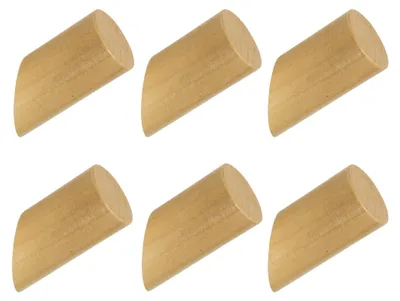 Image de Ensemble de 6 crochets muraux en bois pour vêtements et serviettes