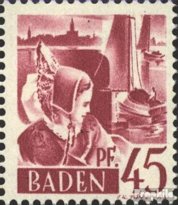 Produktbild von Briefmarken Franz. Zone-Baden 1947 Mi 9III, Retusche zwischen den Haubenbändern (Feld 35) postfrisch Freimarken
