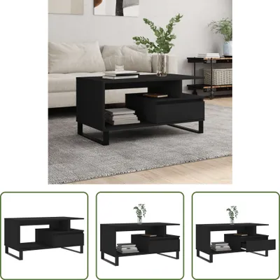 Produktbild von The Living Store Couchtisch Schwarz 90x49x45 cm Holzwerkstoff