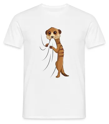 Produktbild von Spreadshirt Süßes Erdmännchen Geschenkidee Männer T-Shirt, M, Weiß