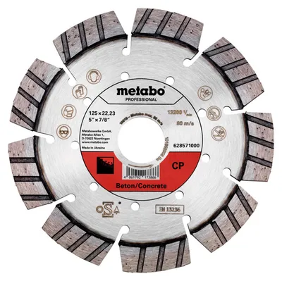 Image de METABO disque à tronçonner diamanté 125x22,23mm, "CP", béton "professional" (628571000)