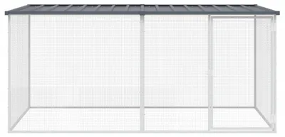 Imagen del producto de vidaXL Jaula para gallinas con techo, color antracita, 203x98x90 cm, acero galvanizado