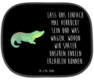Produktbild von Mr. & Mrs. Panda Sonnenschutz für Autoscheiben Krokodil - Schwarz - Geschenk, Freundin, Lieblingsmensch, Auto, Hitzeschutz, Beste, Autoscheibe, Fenster, Krokodile, Meer