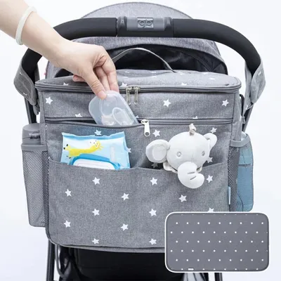 Immagine prodotto di Organizzatore per passeggino grande, con borsa impermeabile per il cambio e 2 portabicchieri