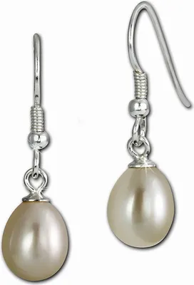 Produktbild von SilberDream Ohrhänger für Damen 925 Silber weiß Perle Ohrringe 8mm SDO148W