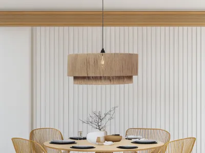 Produktbild von Große Skandinavische LED Boho Pendelleuchte für Schlafzimmer & Treppenhaus Ø60cm