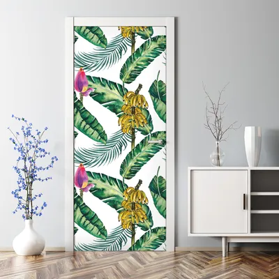 Produktbild von Dekorative Türtapete selbstklebend Klebefolie Türaufkleber Aufkleber Tropische Blätter 70 x 200 cm