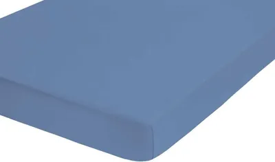 Produktbild von Biberna Jersey-Stretch Spannbettlaken Spannbetttuch 90x200 cm - 100x200 cm Azurblau