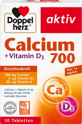 Produktbild von DOPPELHERZ Calcium 700+Vitamin D3 Tabletten