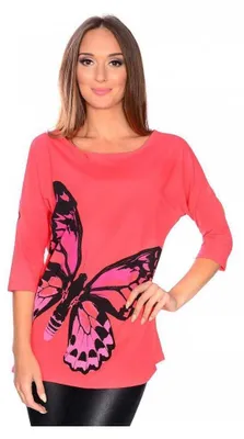 Produktbild von Damen Bluse T-Shirts Top Langarm Shirt; Koralle/S/M