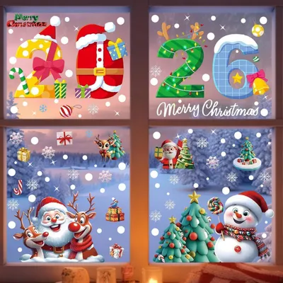 Produktbild von Fensterbilder Weihnachten Selbstklebend 215 Stück PVC Schneeflocken Deko 2026 Edition