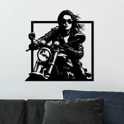 Produktbild von Wallity, Rider, Dekoratives Wandaccessoire aus Metall, Schwarz, 100 % METALL, 52 x 54 cm