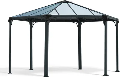Produktbild von Palram - Canopia Aluminium Pavillon Monaco 6-eckig Anthrazit 390x450 cm