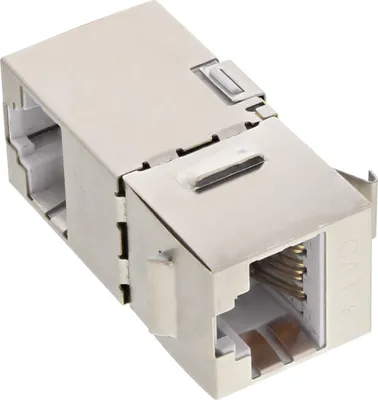 Produktbild von InLine® RJ45 Buchse / Buchse Einsatz gewinkelt 90°, SNAP-In, Cat.6 STP