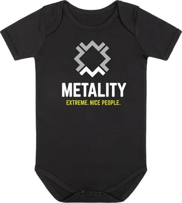 Produktbild von Metality Body Unisex Logo schwarz Band-Merch, Geschenke 100% Baumwolle 80/86