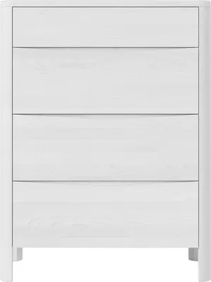Produktbild von Visby Modena Moderne Kommode mit 4 Schubladen / Minimalistische Kommode aus Holz / Weiß/ 80,4x106,3 CM