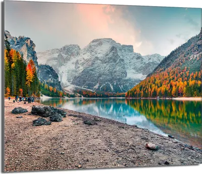 Produktbild von Herdabdeckplatte 60x52 Glaskeramikkochfeld Abdeckung Spritzschutz Glasplatte Deko Schneidebrett, Landschaft Berge