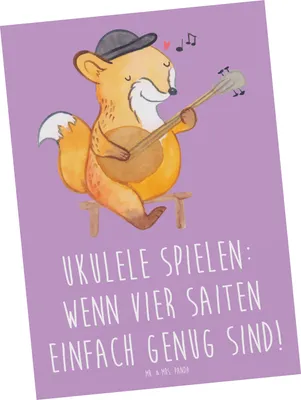 Produktbild von Mr. & Mrs. Panda Postkarte Ukulele Freude - Lavendeltraum - Geschenk, Musik, Ansichtskarte, Ansichtskarten, Instrumente, Lernen, Fotokarte, Saiten, Instrument, Musiker