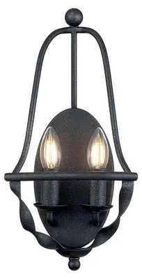 Produktbild von Wandleuchte, 2-Flammig, grau, Stahl, H 41,8 cm